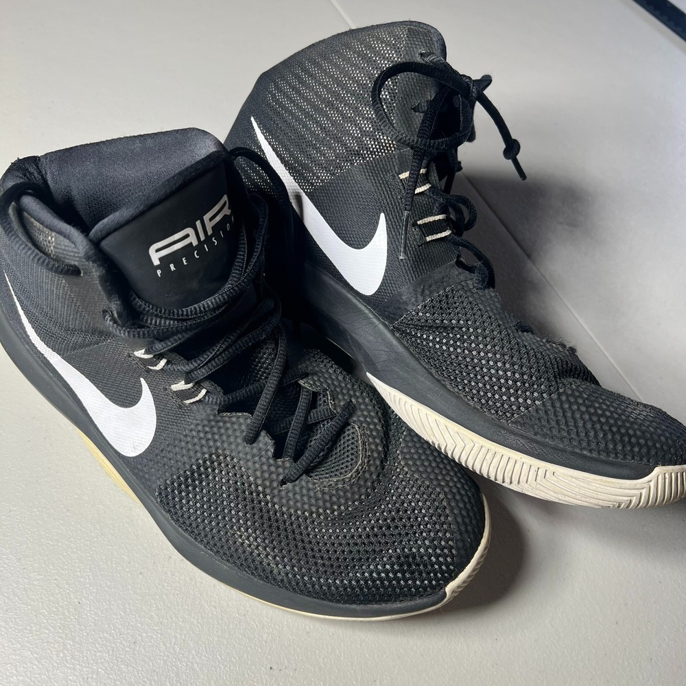 Nike Air Precision Mens Size 10 Black White Basketball Shoes Sneakers 898455-001